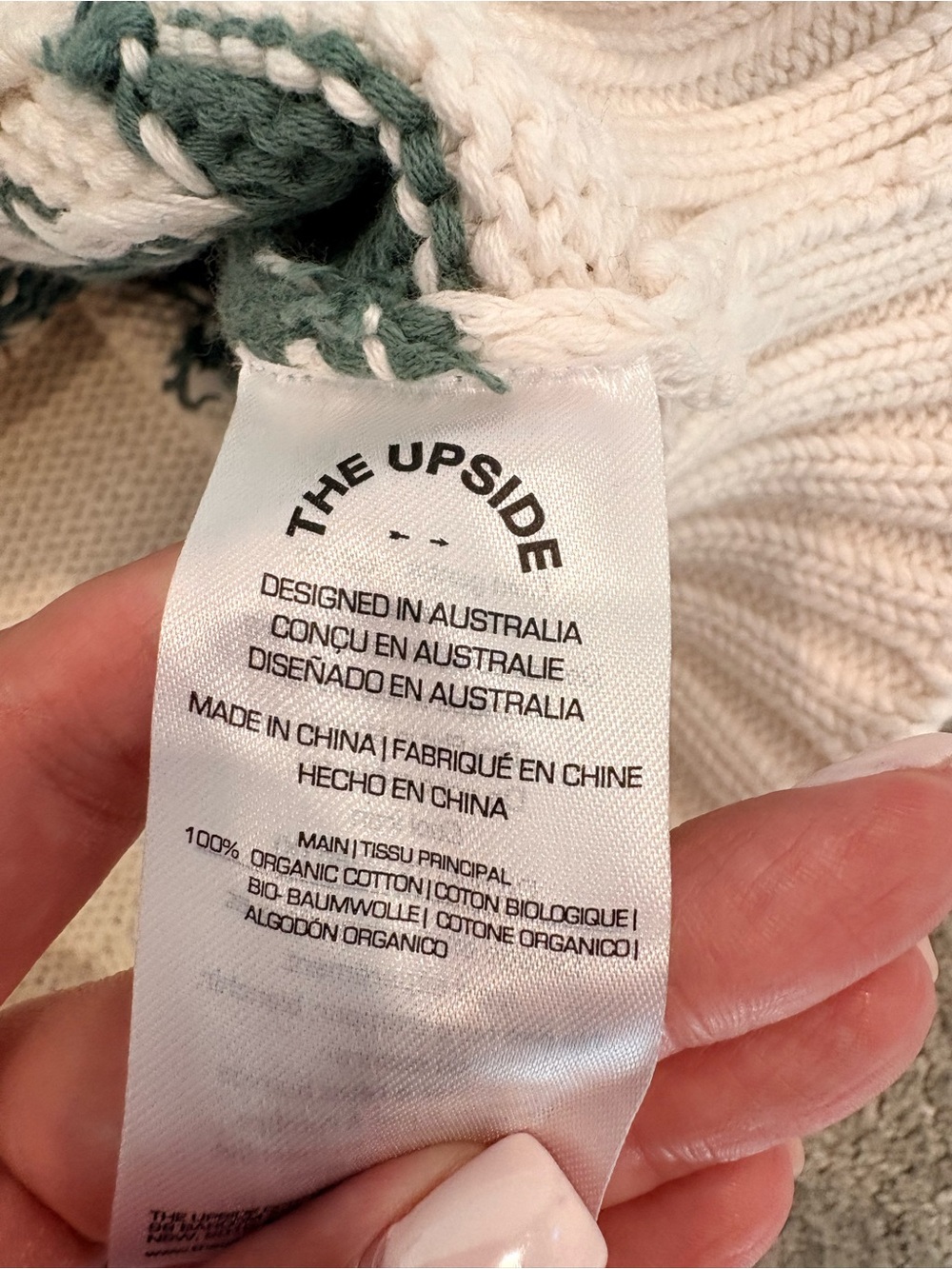 The Upside 100% Organic Cotton Southwestern Mock Neck Knit Sweater | Size Small - Picture 5 of 10